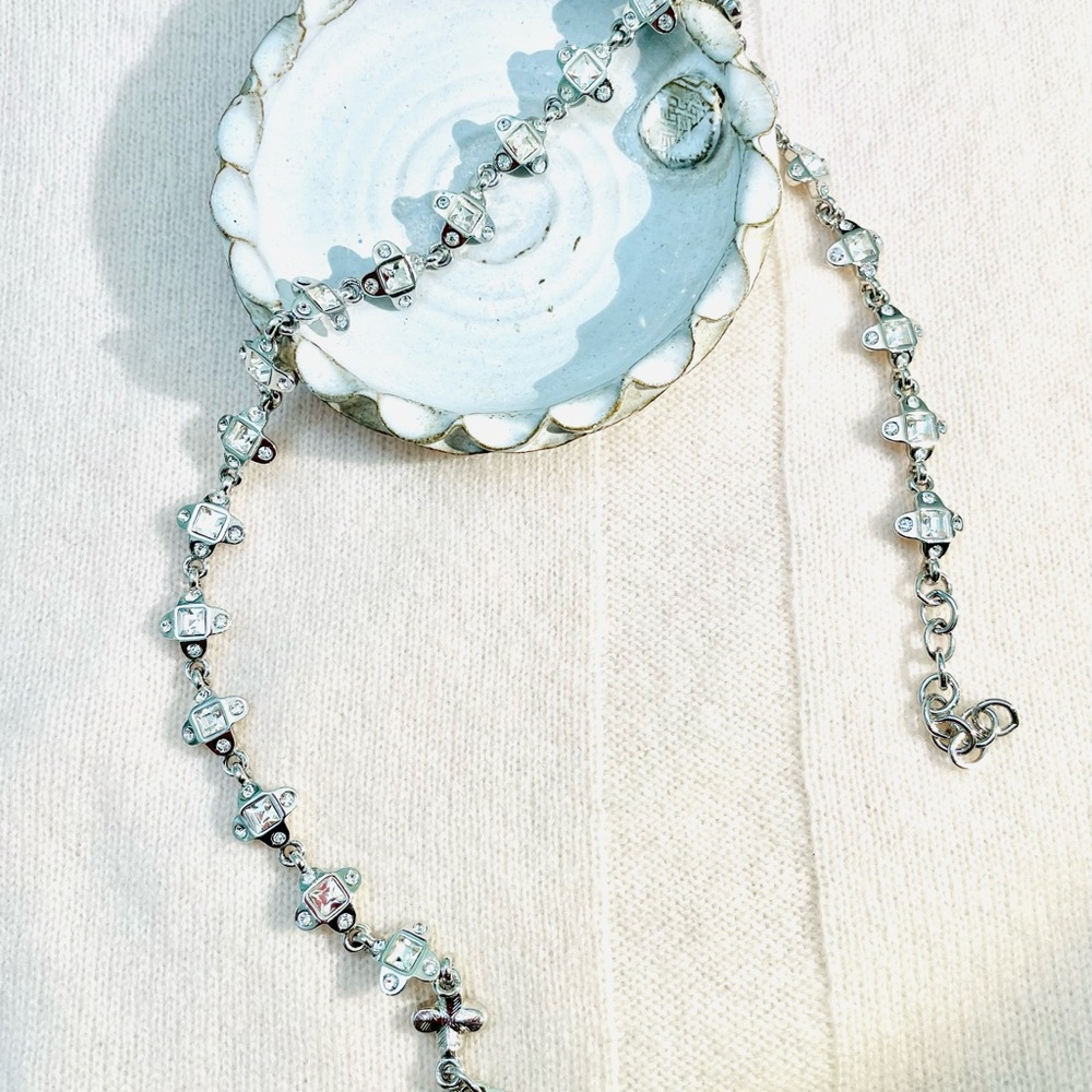 Rhinestone silver colored choker. Monet